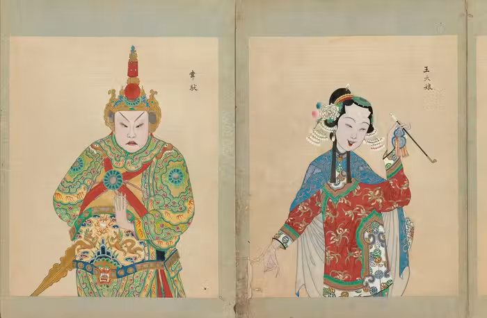 Portraits of Peking Opera characters from the late Qing