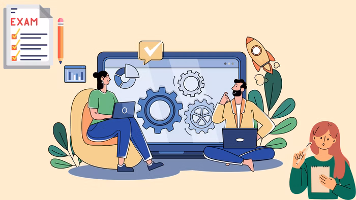 Illustration of test taking.