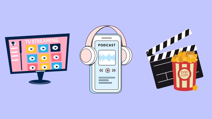 Illustration of different media formats.