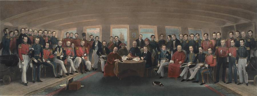 The signing and sealing of the Treaty of Nanking